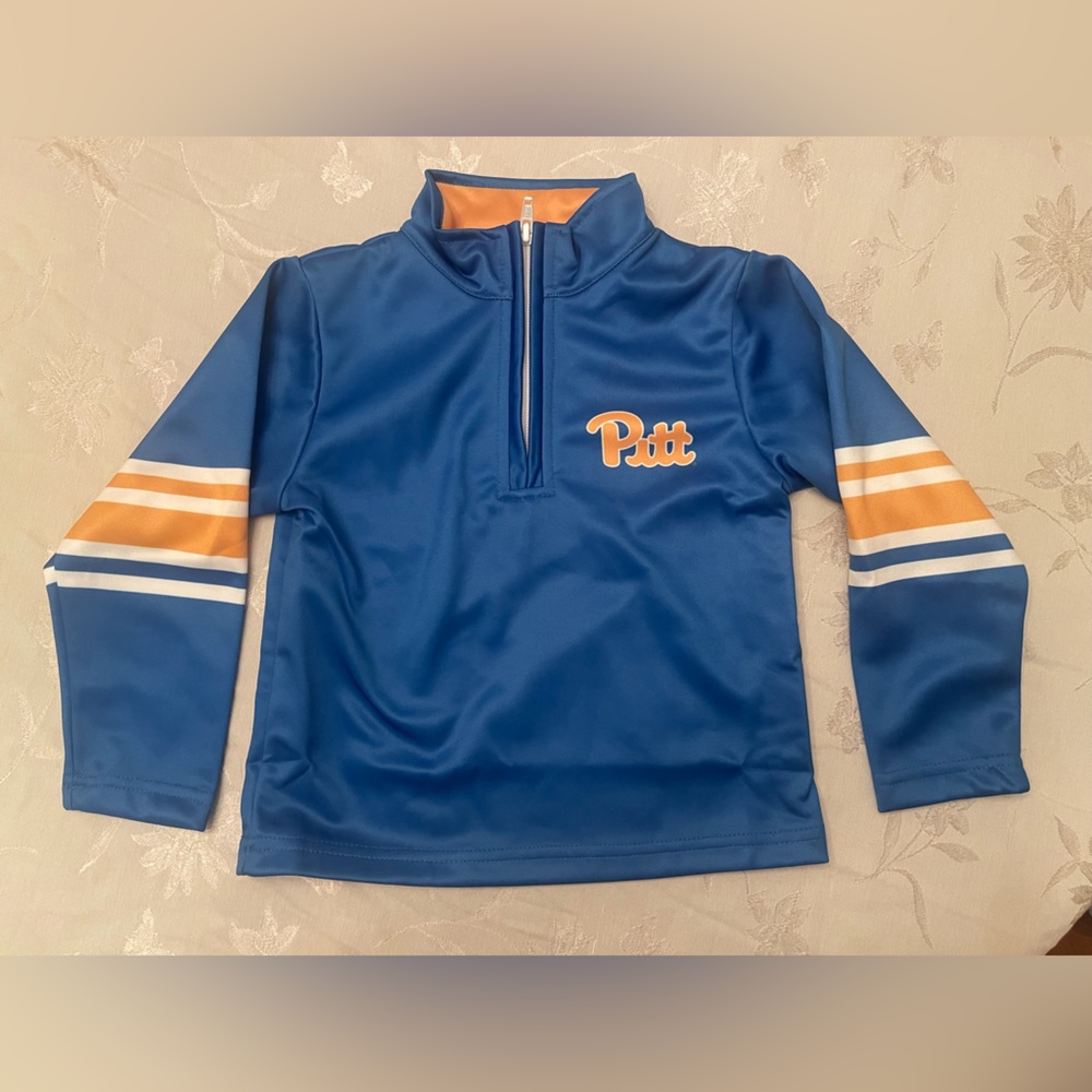 Pittsburgh Panther Vive La Fete Kids Blue Quarter Zip Pullover Size 4 NWT - Picture 2 of 12